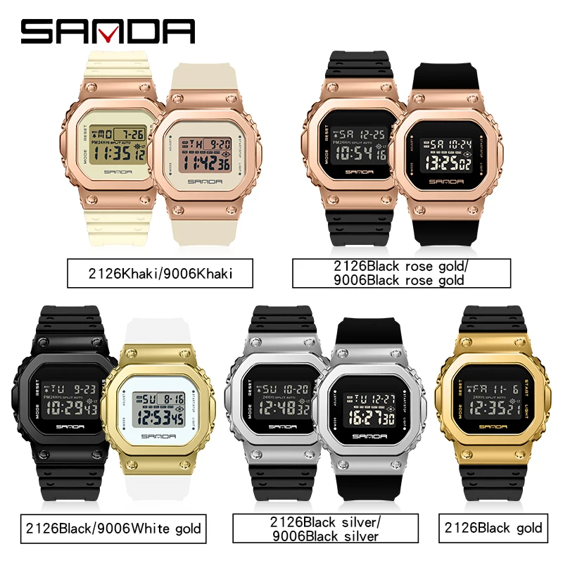 SANDA G style Mens Digital Watch Luxury Men And Women Couple Waterproof Clock Outdoor Man Wrist Watch Relogio Masculino