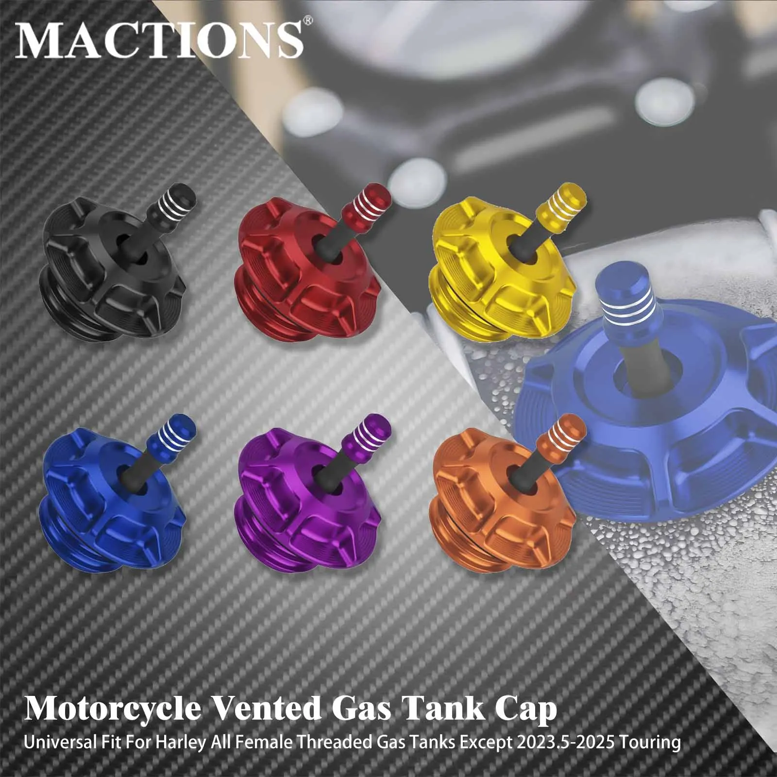 

Универсальная вентилируемая крышка топливного бака для мотоциклов, алюминиевая, для Harley, для всех бензобаков с внутренней резьбой, кроме Touring 23.5-25.