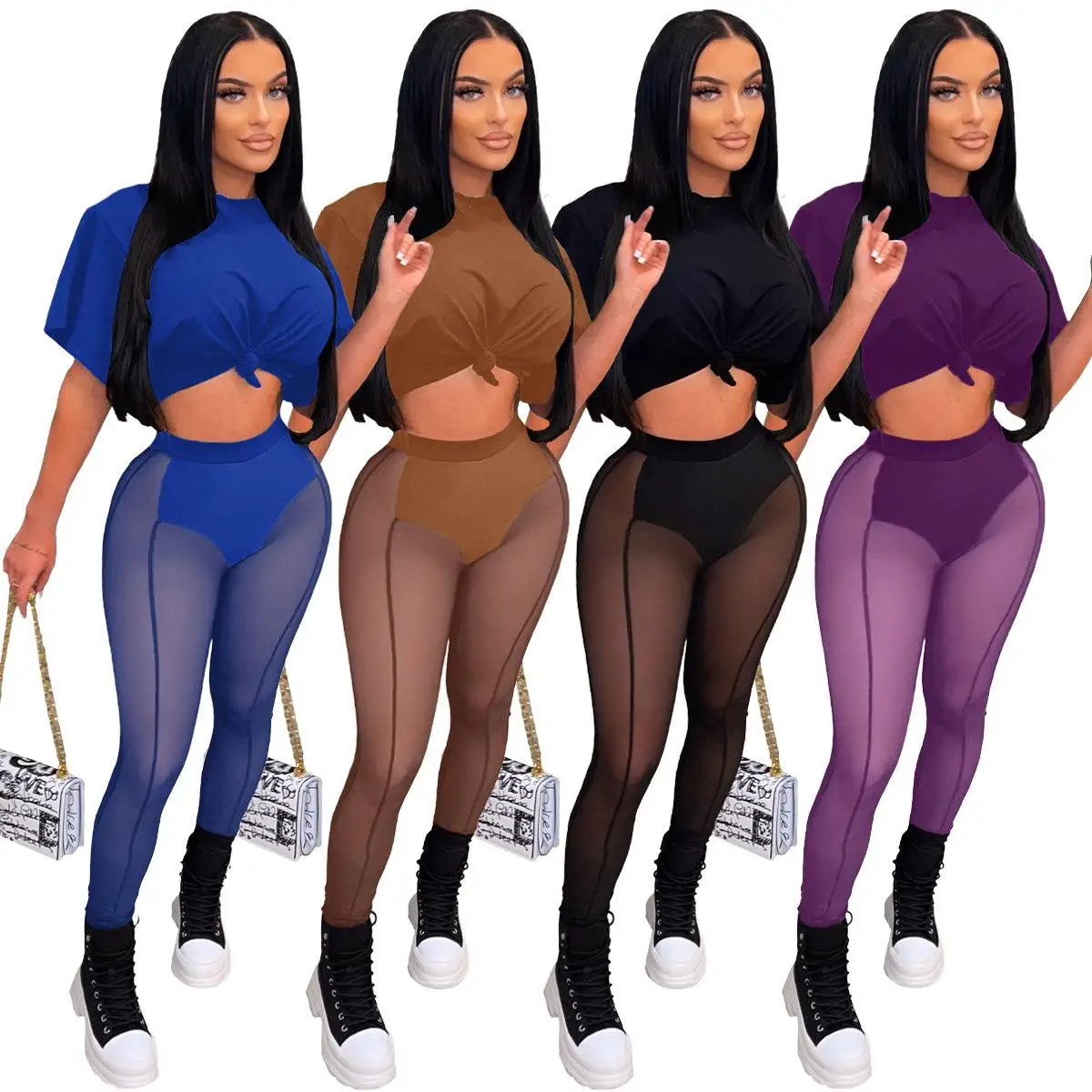 

Женский комплект: брюки и футболка, длинные брюки, футболка с рукавом три четверти, цветной, весенний, модный, взрослый размер, комплект из двух предметов