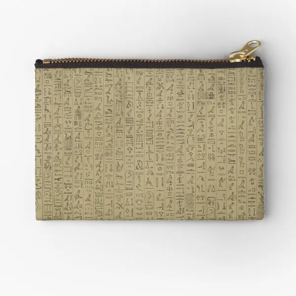 Hieroglyphs From Abydos Necropolis  Zipper Pouches Pocket Bag Men Small Underwear Socks Cosmetic Pure Wallet Coin Money Key