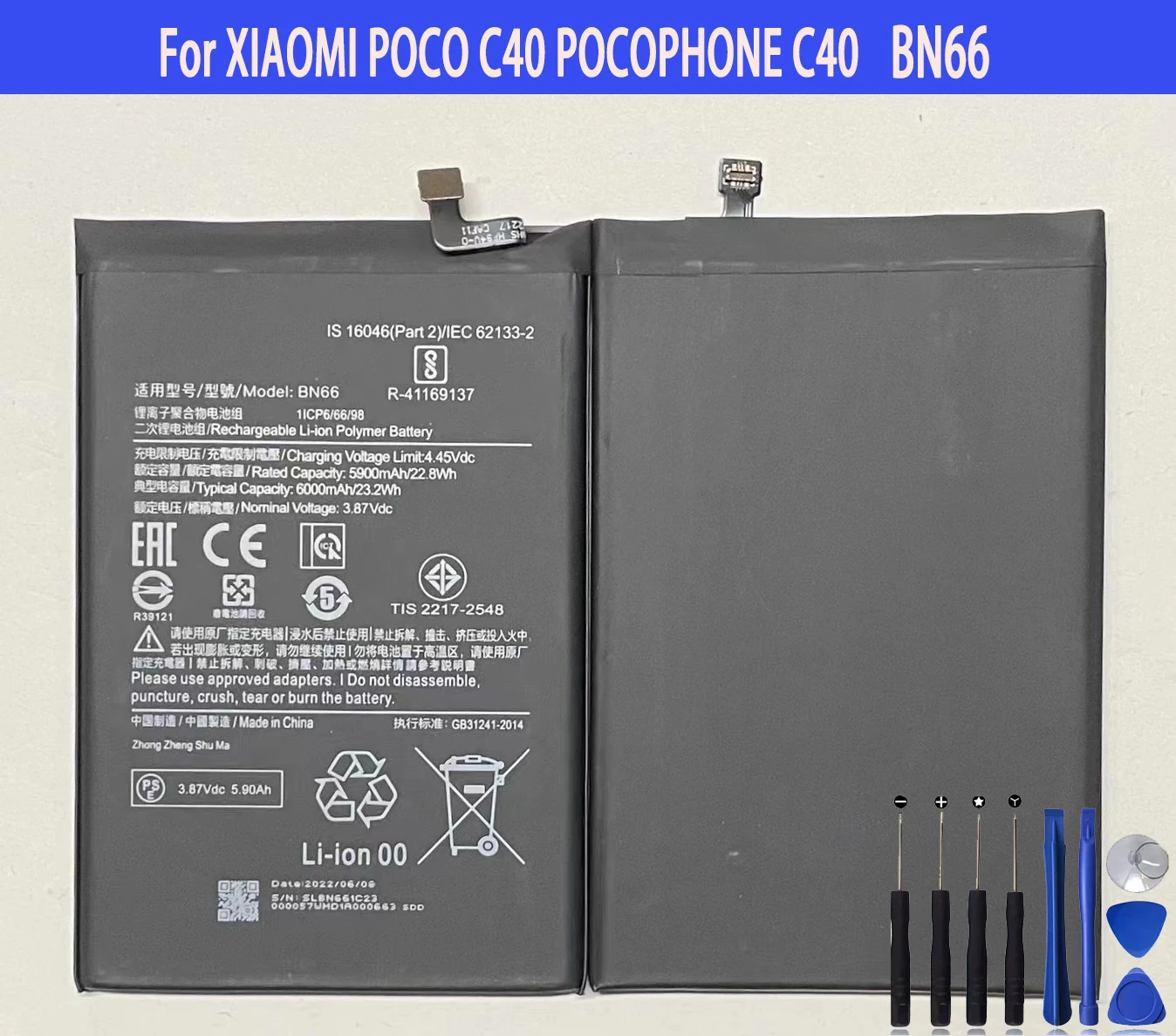 

Original Capacity BN66 Replacement Battery For XIAOMI POCO C40 POCOPHONE C40 Mobile Phone Batteries Bateria