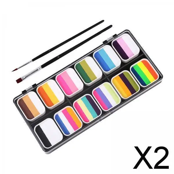 

Палитра красок для лица и тела на масляной основе, 12-цветная моющаяся краска для художественного макияжа, фестиваля, вечеринки, детей и взрослых