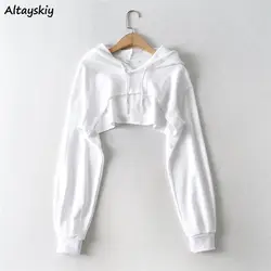 With Hat Hoodies Women Basic Design Young Korean Fashion Mujer All-match Teens Simple Cool Loose Y2k Cozy Street Wear Popular