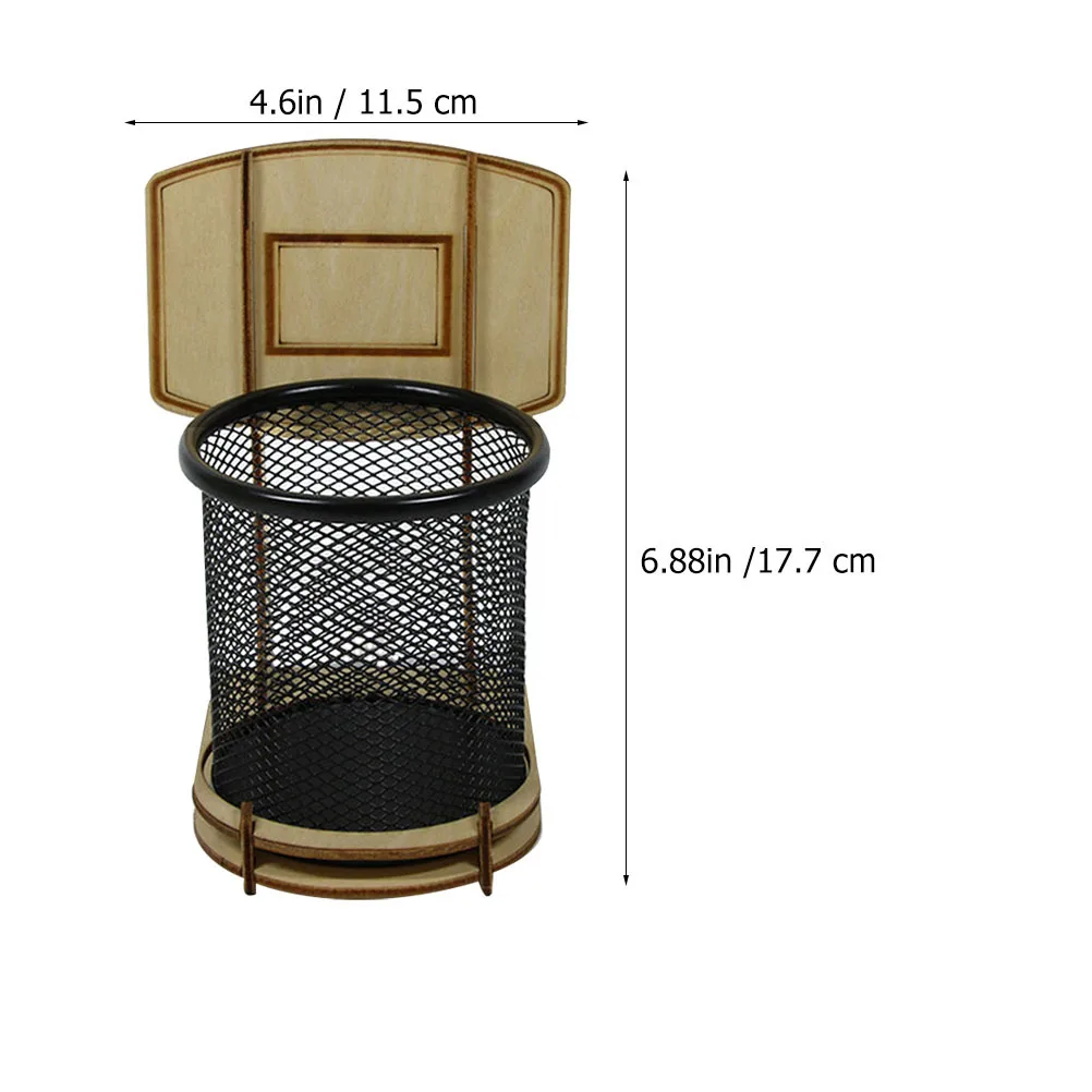 Creatieve basketbalstandaard pennenhouder voor studenten Office Desktop Storage Ronde Mesh Pencil Rack Brush Container Diy Organizer