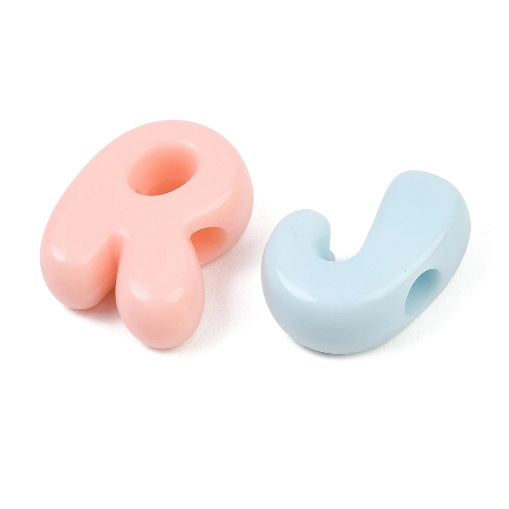 PandaHall 500g Random Mixed Colors Opaque Acrylic European Letter Beads, 23-25.5x19-24.5x9-9.5mm for Custom Name Jewelry Making