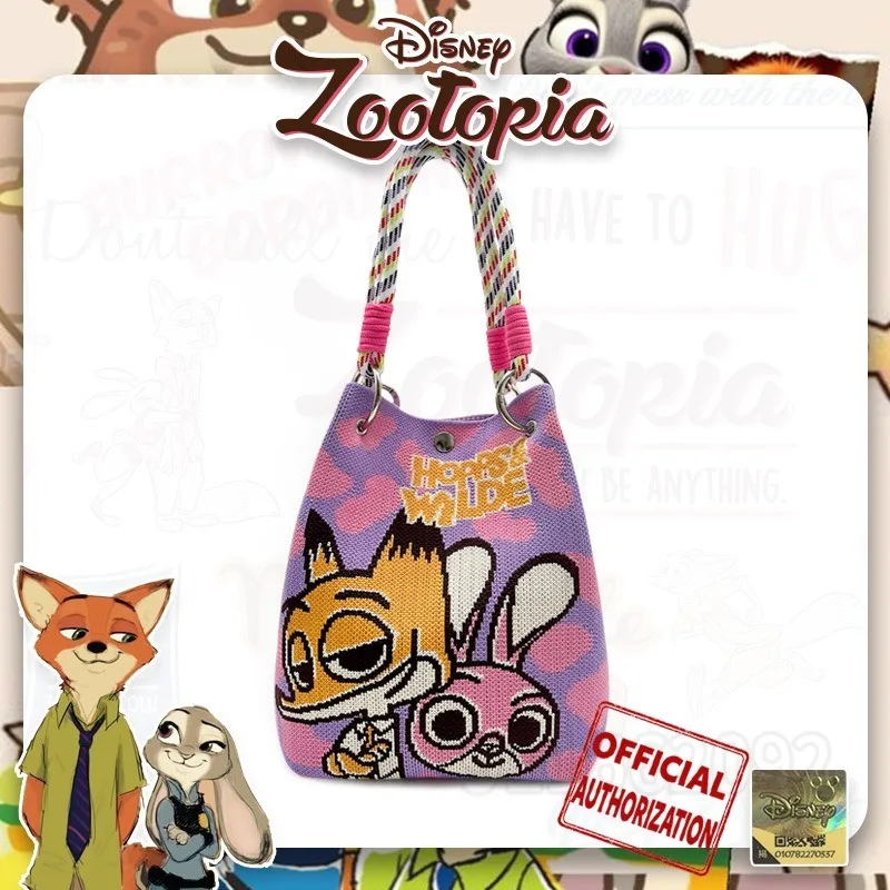 

Disney Judy Nick New Women's Handbag Luxury Brand Original Women's Mini Handbag Knitted Embroidered Cartoon Casual Women's Bag