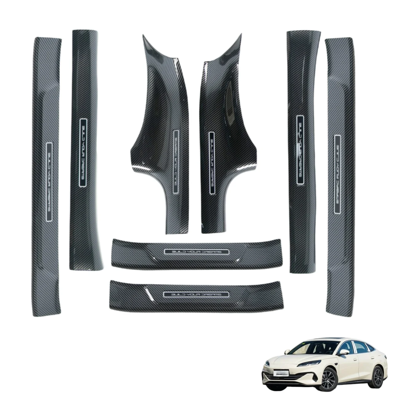 

8Pcs Car Inside and Outside Door Sill for BYD SEAL 06 dmi Stainless Steel Scuff Plate Threshold Pad Car Accessory