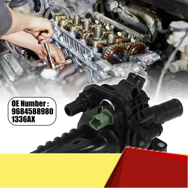 

1 Piece New Engine Coolant Thermostat Housing 9684588980 Car Accessory Parts Black For CITROEN C3 C4 C5 207 208 308 508-