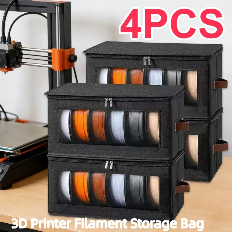 Sac de rangement pour filament d'imprimante 3D, housse de rangement pour filament, support pour accessoires d'impression 3D, pour la maison, le bureau, l'atelier, 1/4 pièces