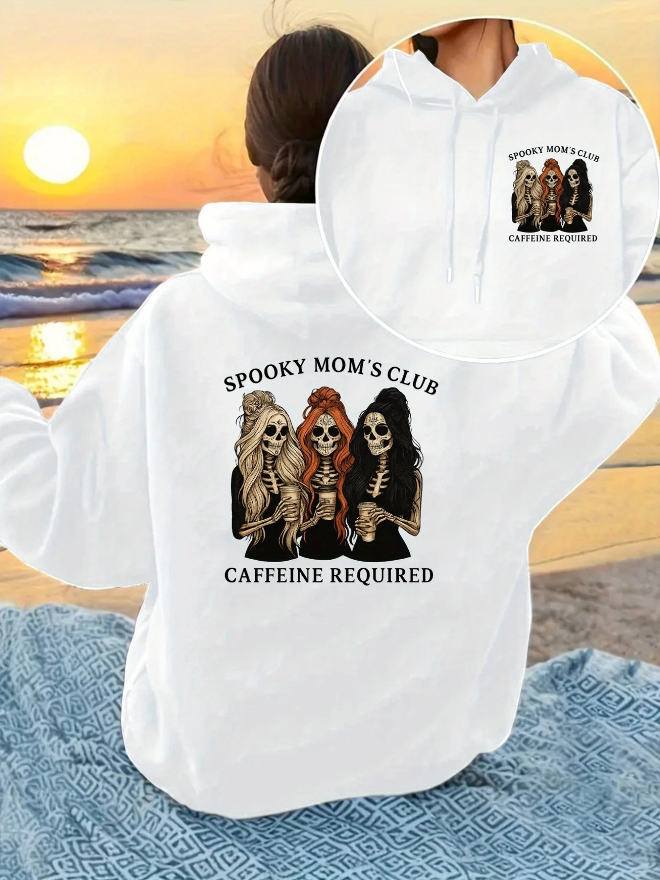 

Skull Graphic Print Autumn and Winter Men's and Women's Hoodies Casual Loose Outdoor Street Sports Training Brand Fashion Trend