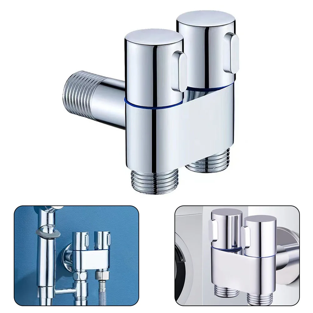 Triangle Valve Angle Valve 1 In Two Out Double Control Faucet Toilet Triangle Valve Alloy Material For Kitchen