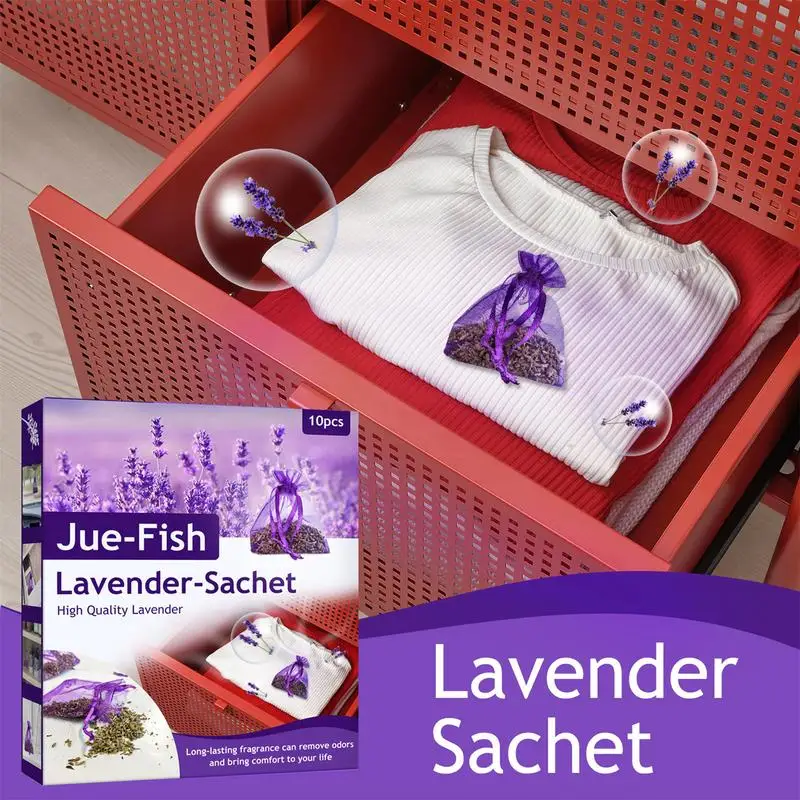 Lavender Sachet Bags 10pcs Home Air Freshener Sachets Closet Air Fresheners Fragrance Packets Deodorizer Lavender Sachet Bags