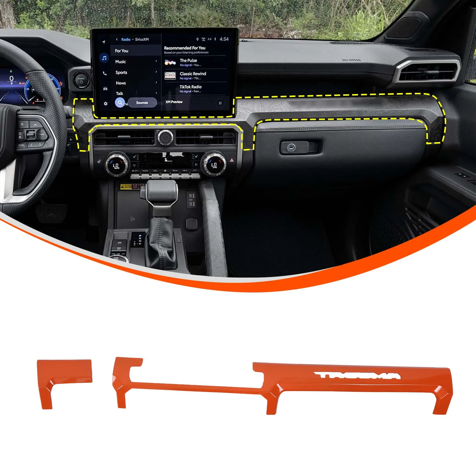 

ABS For 2024+ Toyota Tacoma （ SR/SR5 models only ）Center Console Trim Panel Dashboard Cover Frame Car Accessories