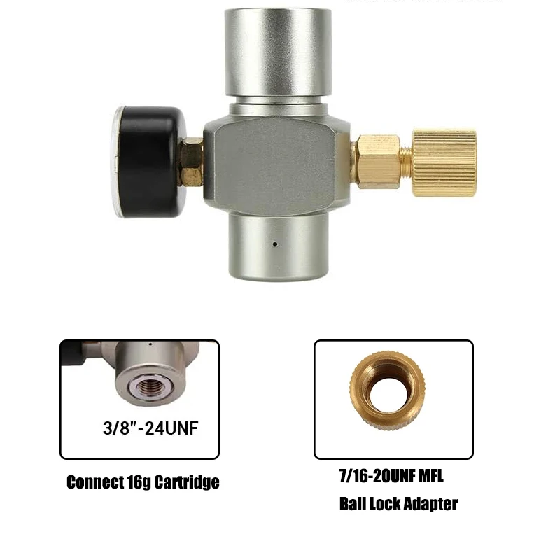 Micro Co2 Regulator 60Psi Beer Keg Co2 Charger Portable Mini Co2 Regulator For Gas Ball Lock Disconnect