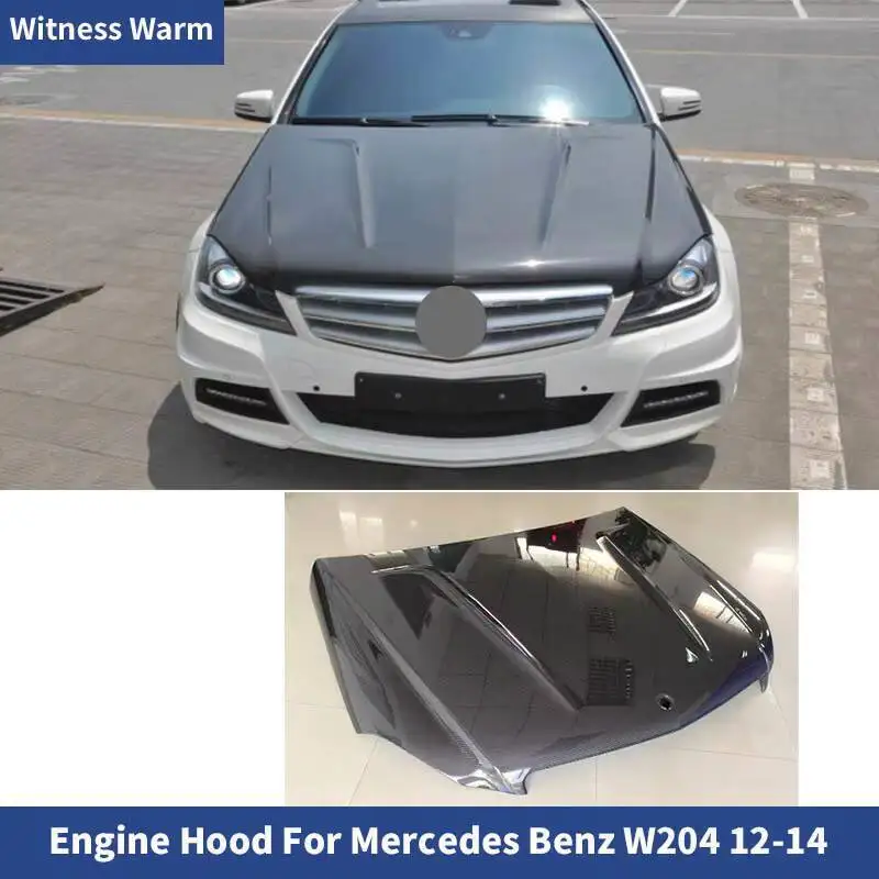 Capot de moteur de pare-chocs avant en fibre de carbone Frp, capot pour Mercedes Benz W204, C63, Amg 2012, 2013, 2014, Style Amg
