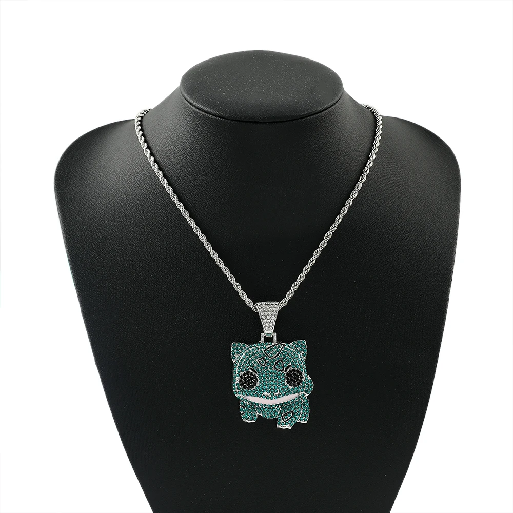 Diamond Studded Squirtle Necklace Fashion Trend Hip Hop Jewelry Personalized Accessory for Women And Men Gift view 5