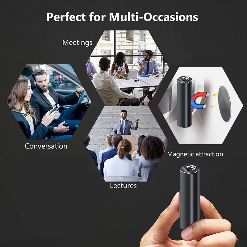 600 Hours Time  Voice Activated Recorder Built-in Magnet Small Digital Audio Recording Device Sound Dictaphone STTWUNAKE