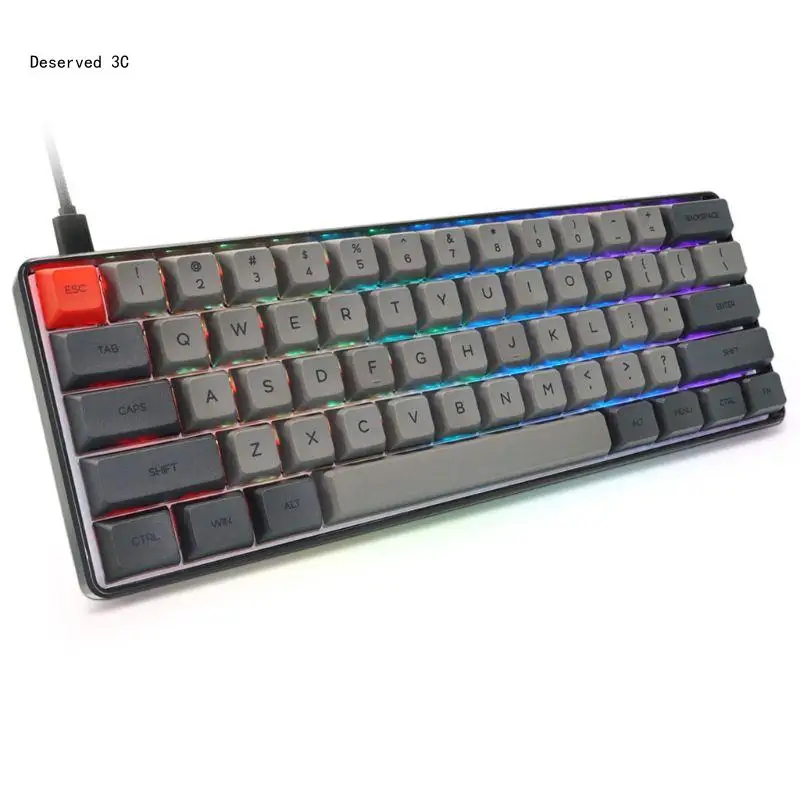 

Mini 60% Portable RGB Backlight Mechanical Keyboard Gateron Switches