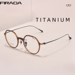 FIRADA Fashion Ultra Light Glasses Vintage Titanium Transparent Eyewear Luxury Prescription Eyeglasses Frame For Women L9102Y