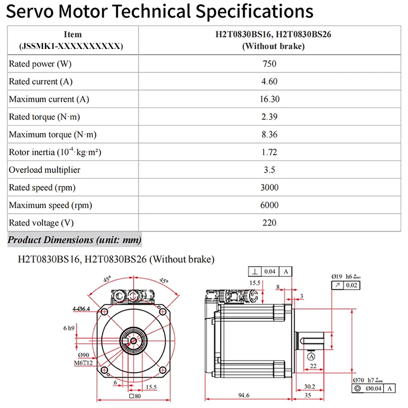 Kit de Motor de servoaccionamiento de pulso monofásico de 220V codificador absoluto magnético de 17 bits 750W 3000rpm servomotor de CA y servoaccionamiento