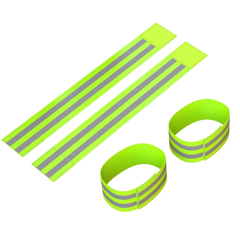 Reflective Bands Elastic Armband Wristband Ankle Leg Straps Kids Safety Reflector Tape Straps for Night Jogging Biking Running