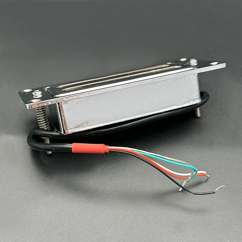

Миниатюрный латунный корпус для гитарного звукоснимателя Humbucker 68x29мм, 4-проводной кабель, раздельная катушка 9K, с рамкой, хромированный