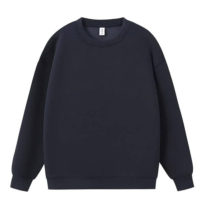 Autunno e inverno Wumingzhi Maglione girocollo con spalle scoperte in tinta unita, fondo di marca alla moda allentato di grandeversione personalizzato