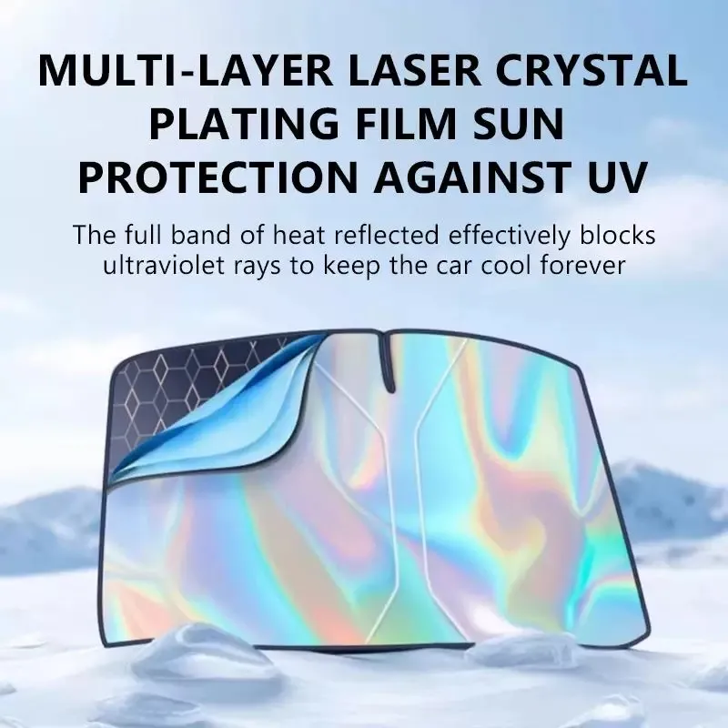 New Layer Car Windshield Sun Shade Cover Foldable Thicken Front Window UV Refletive Sunshade Curtain Sun Protection Cover