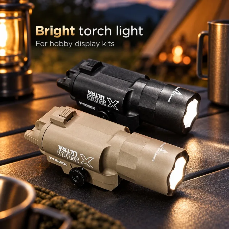 20-21mm Rail Hobby Ornament X300U, Nylon Rail Mount Bright Flashlight for Hobby DIY Build