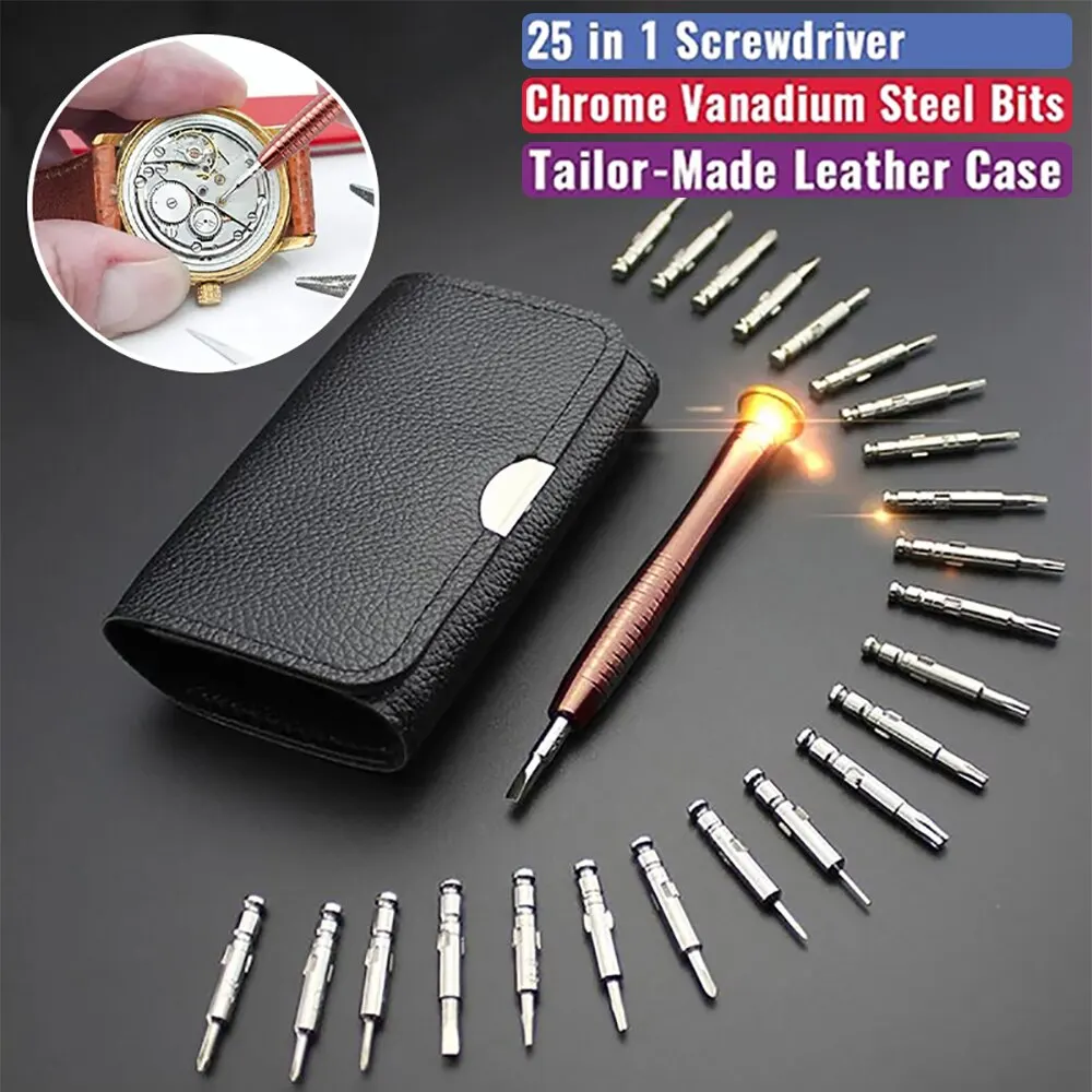 Mini Precision Screwdriver Set 25 in 1 Electronic Torx Screwdriver Opening Repair Tools Kit for iPhone Camera Watch Tablet PC