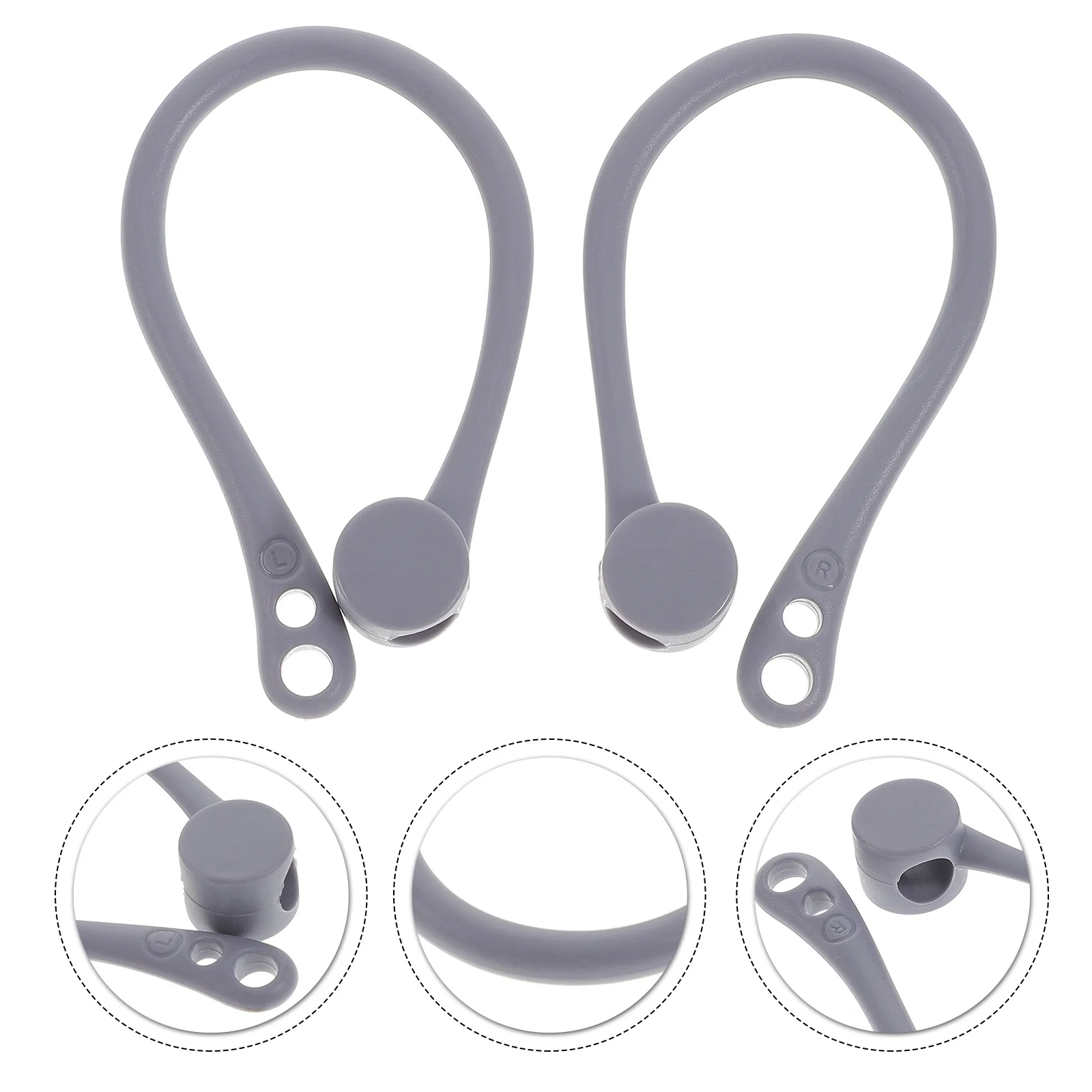 

Silicone Tpu Ear Hooks Lightweight Anti-Loss Holder For Wireless Earphones Sports Secure Fit Protective Accessory Grey