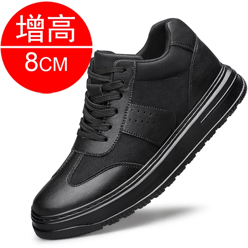 

Mens Elevator Shoes Height Increase Invisible 6/ 8cm Sports Sneakers Elevate Taller Lift Running white sneakers and board shoes