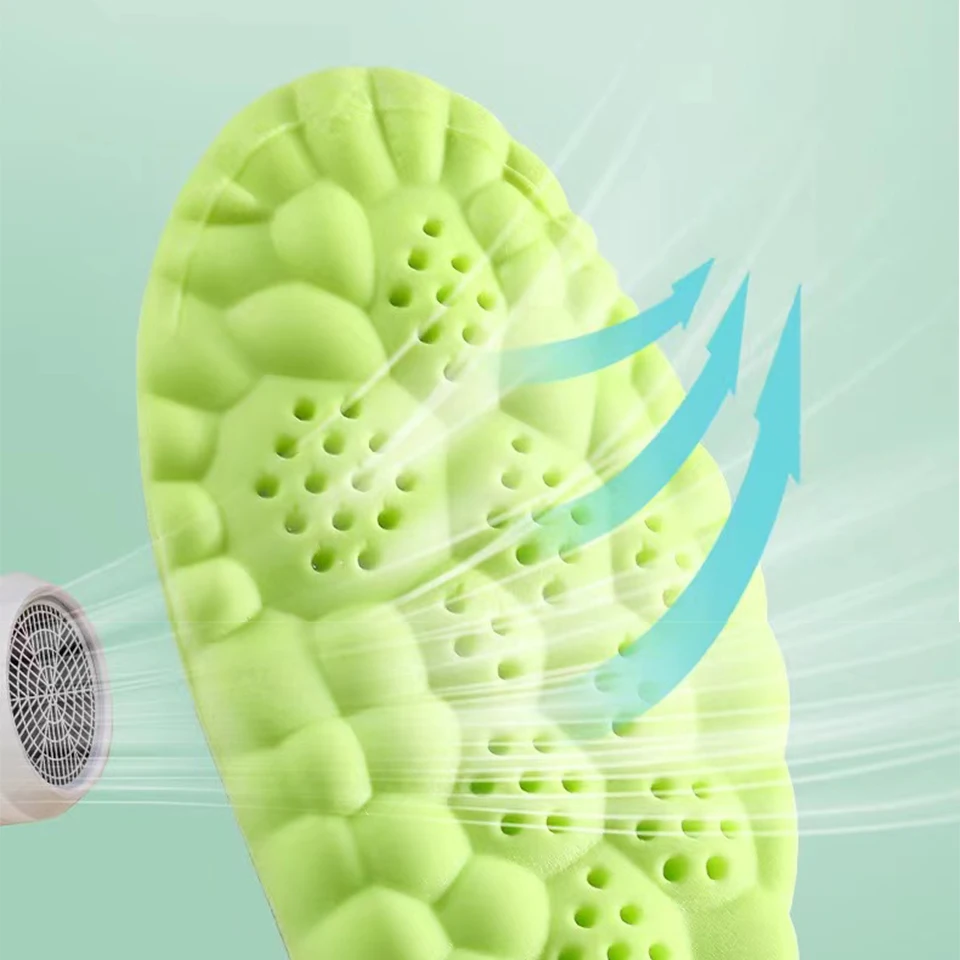 Latex Sport Insoles Soft High Elasticity Shoe Pads Breathable Deodorant Shock Absorption Cushion Arch Support Insole Men Women