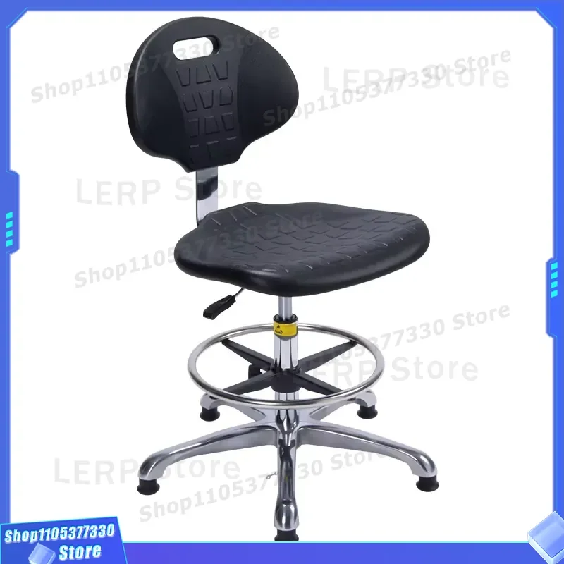 M13 ESD Industrial Lab Chair Adjustable Height Stool with Backrest Foot Ring and Rotary Wheels for Modern Workshop Laboratory