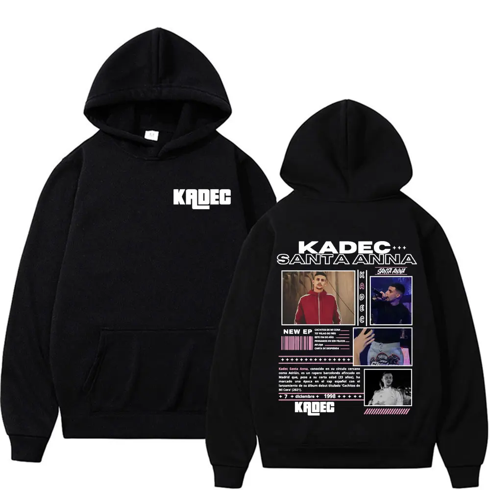 Rapper kadec santa anna tour gráfico hoodies masculino feminino moda hip hop estilo punk rua moletom conforto casual velo hoodie