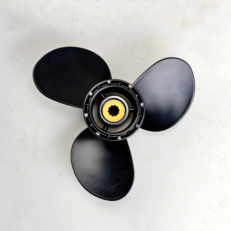 Outboard Propeller 9 1/4X10 58100-93733-019 For Suzuki 8 9.9 15 20 HP Motor, 3 Blade, 10 Spline, Marine Parts