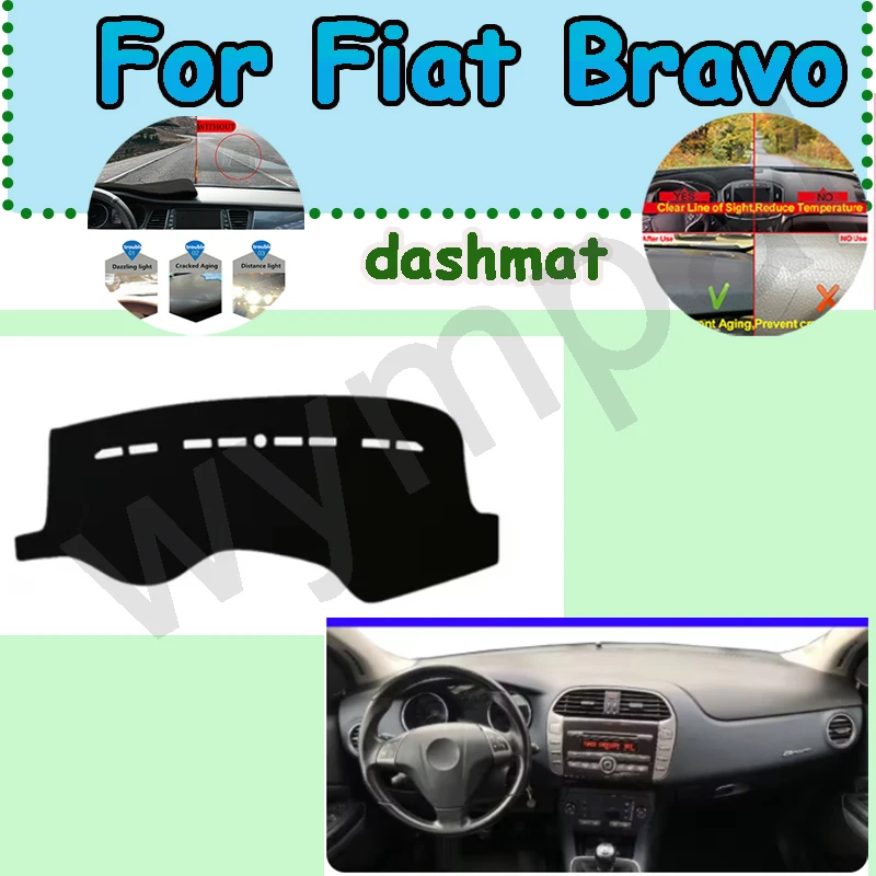

Dash Mat For Fiat Bravo 2007 2008 2009 2010 2011 2012 2013 2014 LHD Dashmat Pad Dashboard Carpet Dash Mat