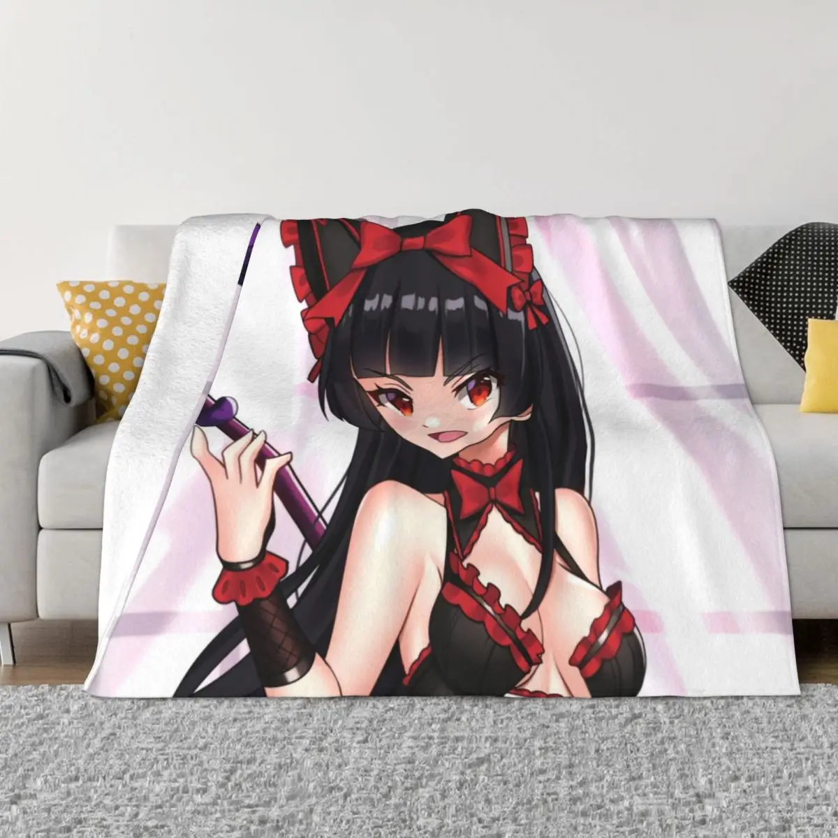 GATE Rory Mercury Lewd Maid Anime Blankets Fleece Spring Autumn Portable Ultra-Soft Throw Blanket for Bedding Travel Bedspread