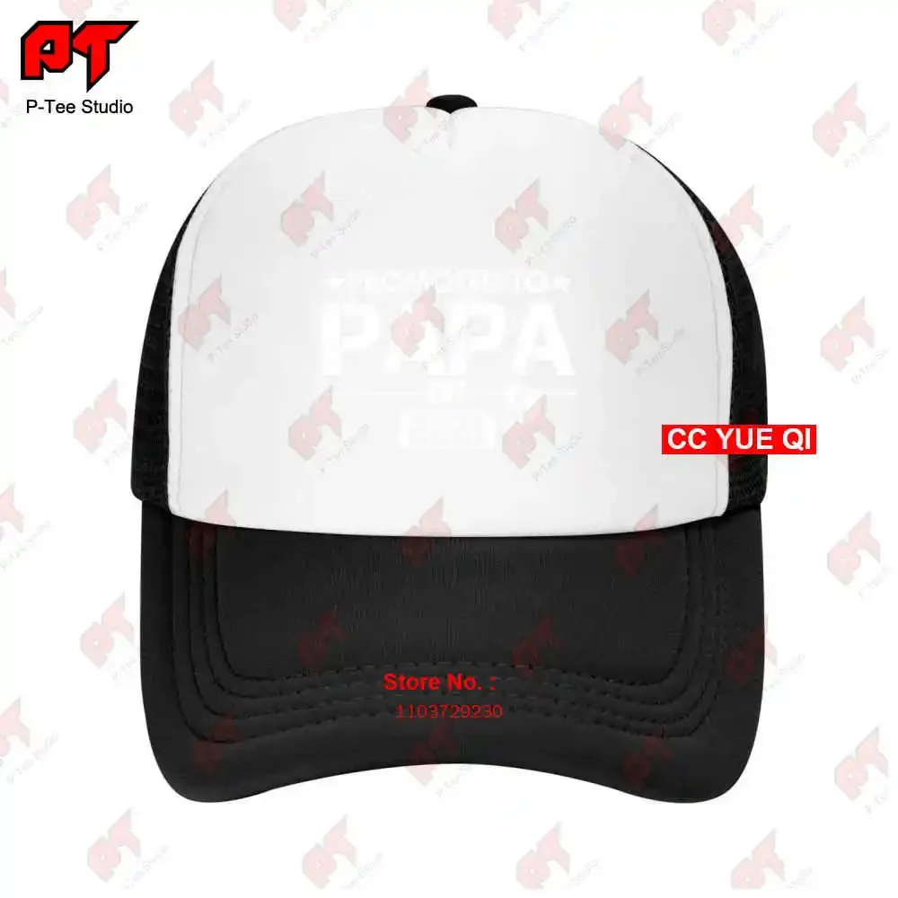 Mens Promoted To Papa First Time Fathers Dad Gift Baseball Caps Truck Cap R85I