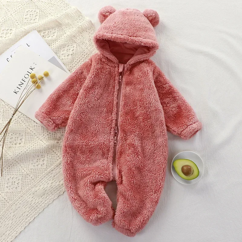 Baby Rompers One-piece Clothes for Kids Autumn Winter Newborn Jumpsuit Warm Overall Children's Bodysuits Infant Pajamas 0-24M