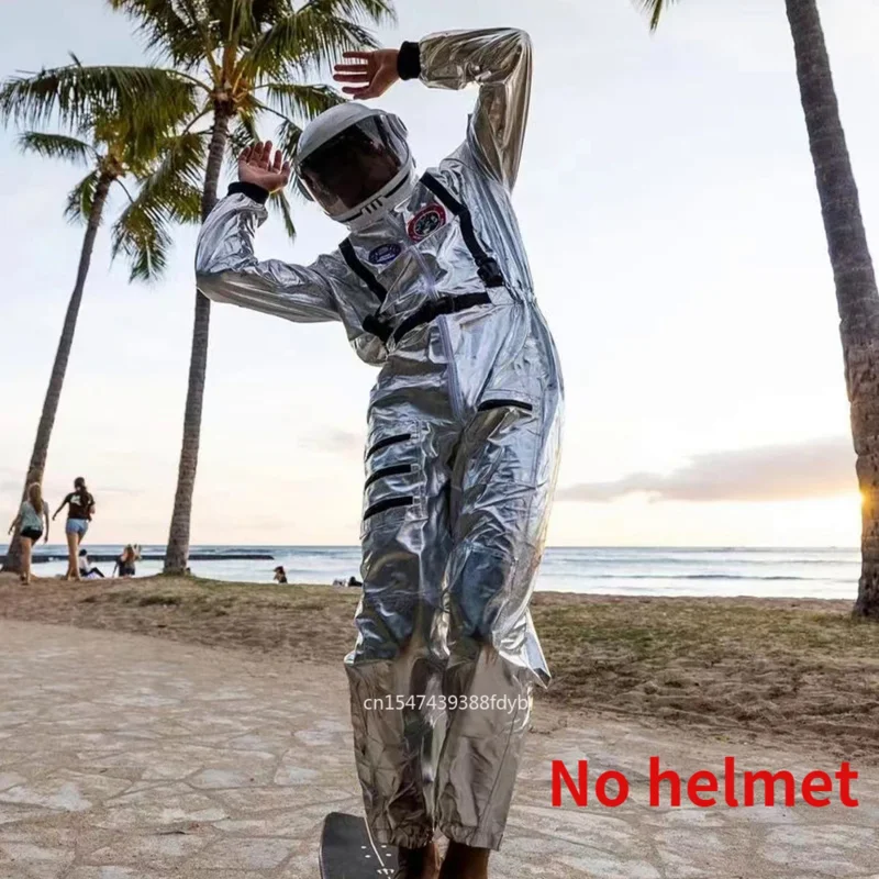 

Halloween Adult Children Astronaut Costume Silver Spaceman Men Women Space Suit Halloween Performance Costume Birthday Gift