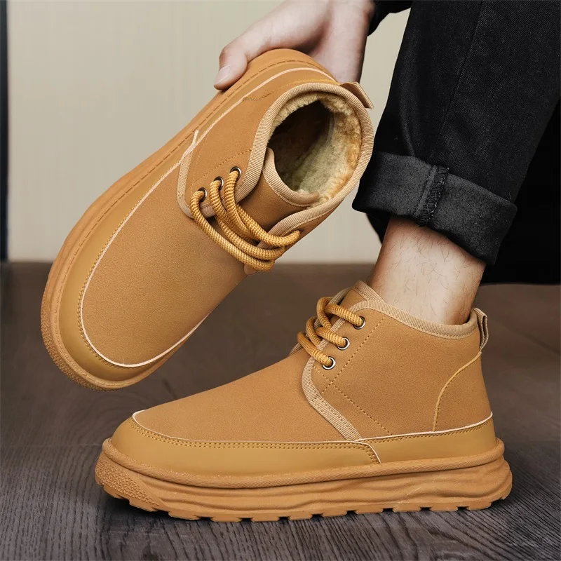 2025 New Casual Trend Fashionable Outdoor Winter High Top Warm Cotton Shoes Fashionable Snow Boots Thick Sole Versatile Casual