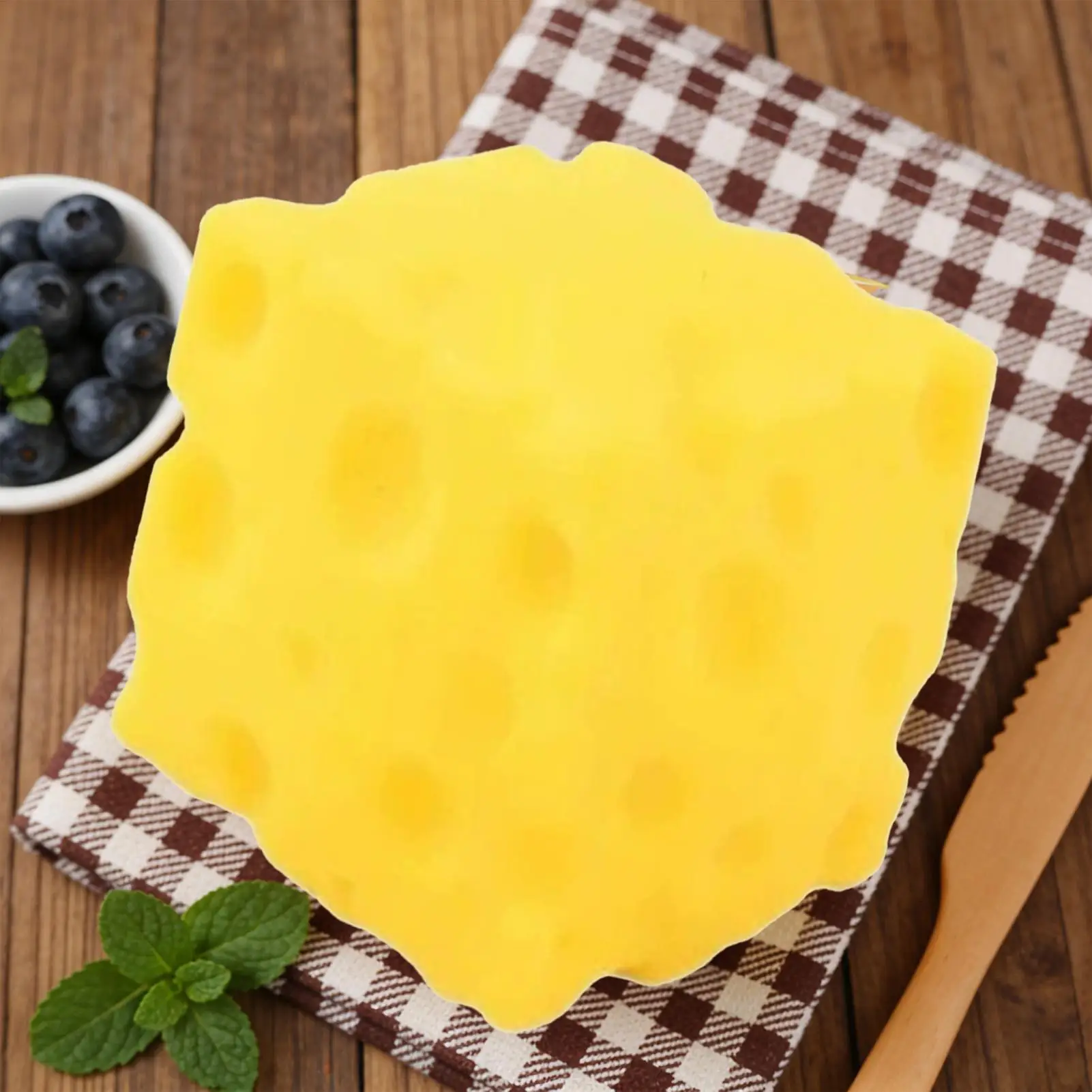 6cm Yellow Cheese Squish y Toy Slow Rising Stress Relief Ball, Simulation Food Squeeze Fidget Sensory Decompress For Kids Adults