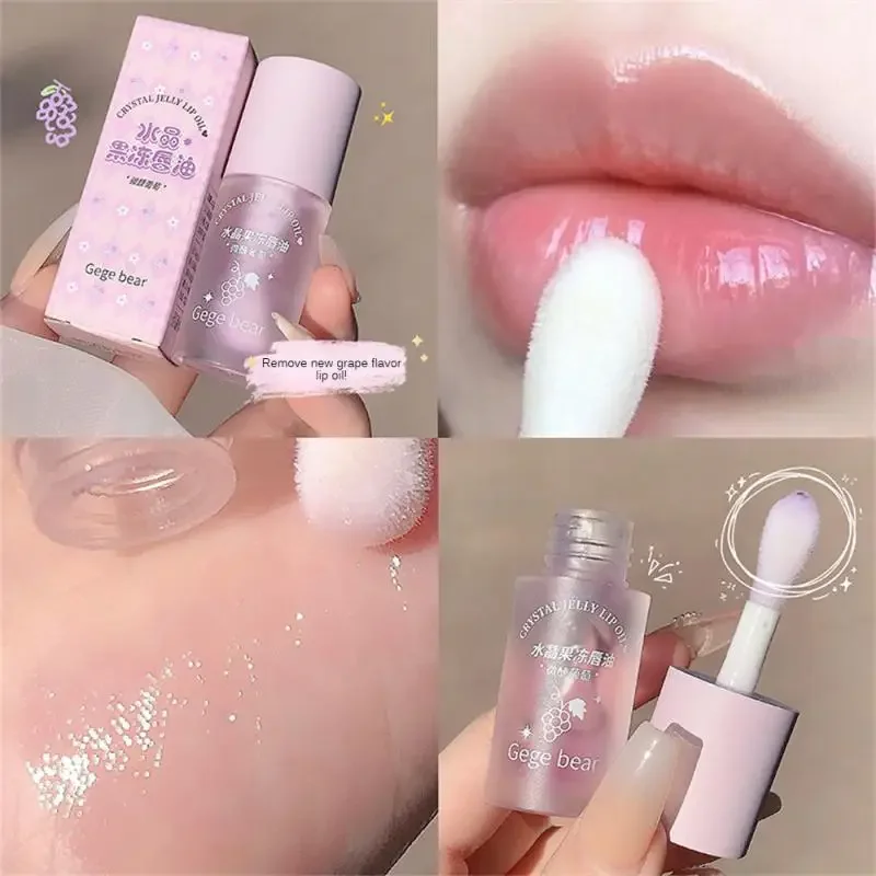 Lip Glaze Soft Lasting Repair Waterproof Lip น้ําผึ้งคริสตัล Jelly Lip Oil Mirror ลิปกลอสลิปสติกปากกา Moisturizing โปร่งใส