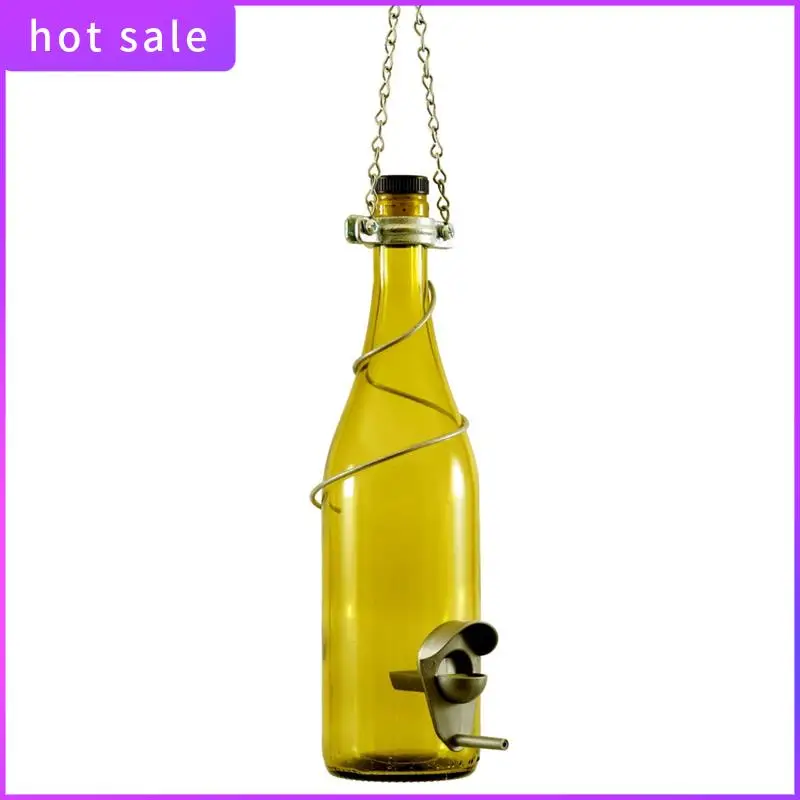 

1 PCS Wine Bottle Bird Feeders Backyard Decor For Outside, Bird Decor, Hanging Bird Feeder Yellow