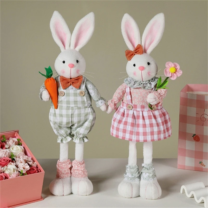 Easter Rabbit Figurine Display Extendable Legs Great for Easter DIY Party Decors