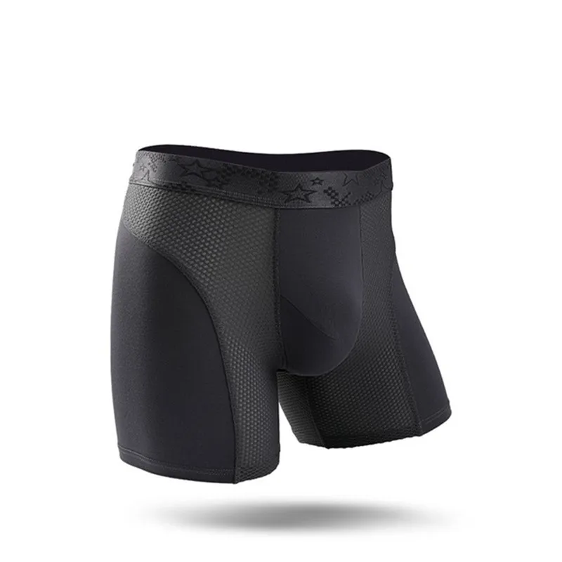 Boxers de malha modal masculino, cueca respirável, calças masculinas de perna longa, boxershorts de tamanho grande, L a 6XL