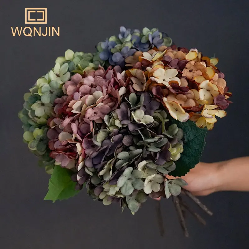 1PC Autumn Colored Embroidered ball Artificial flower Retro style home Dining table Decoration hotel Wedding Floral Decoration