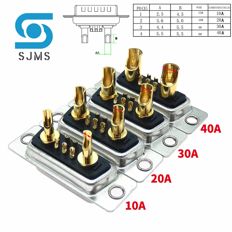 7 w2 10A 20A 30A 40A męskie gniazdo wtykowe z 7-pinowym złączem zasilania z litymi igłami 7 rdzeniowych adapterów wysokoprądowych DB7