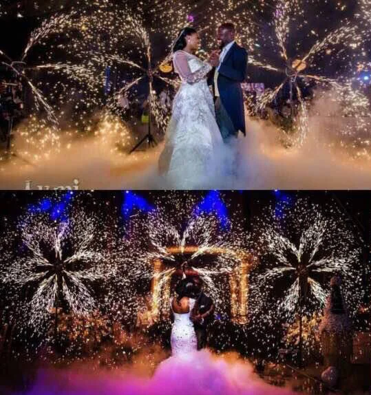 Stage Special Effect Double Wheel Rotate Fountain Fireworks Machine for Wedding Celebration Dj Equipment  Luces Disco Mariage FX